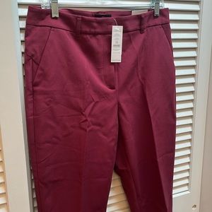NWT WHBM slim ankle pants in dark sangria color - size 10
